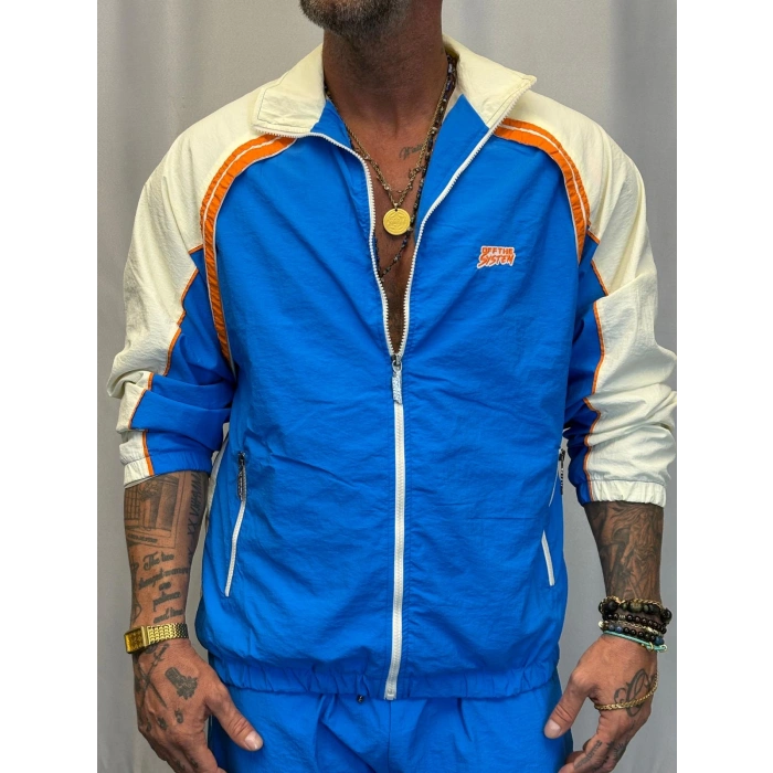 Vintage Şerit Detaylı Takım Mavi