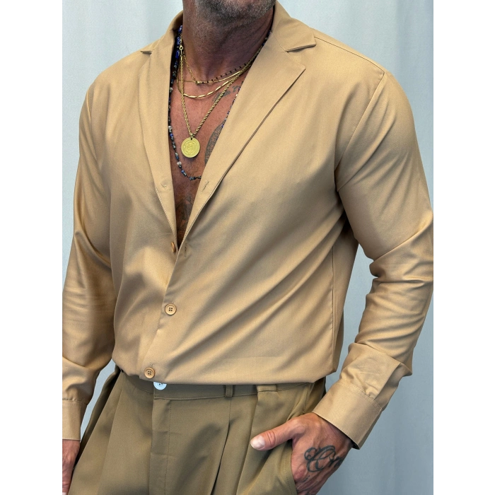 Viscoze Akyaka Gömlek Kahverengi