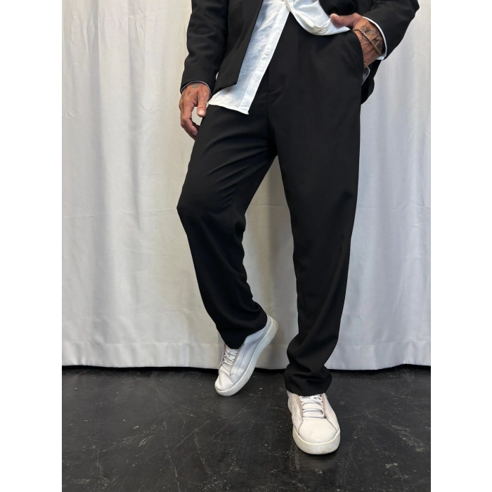 Yakasız Özel Üretim Takım Siyah