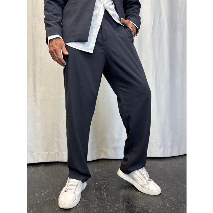 Yakasız Özel Üretim Takım Lacivert