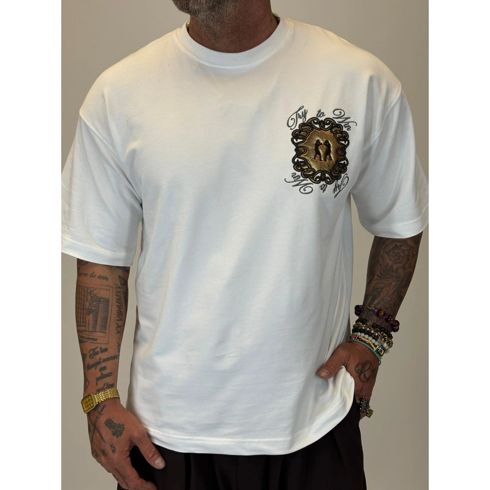 Boxing Nakışlı T-shirt Beyaz