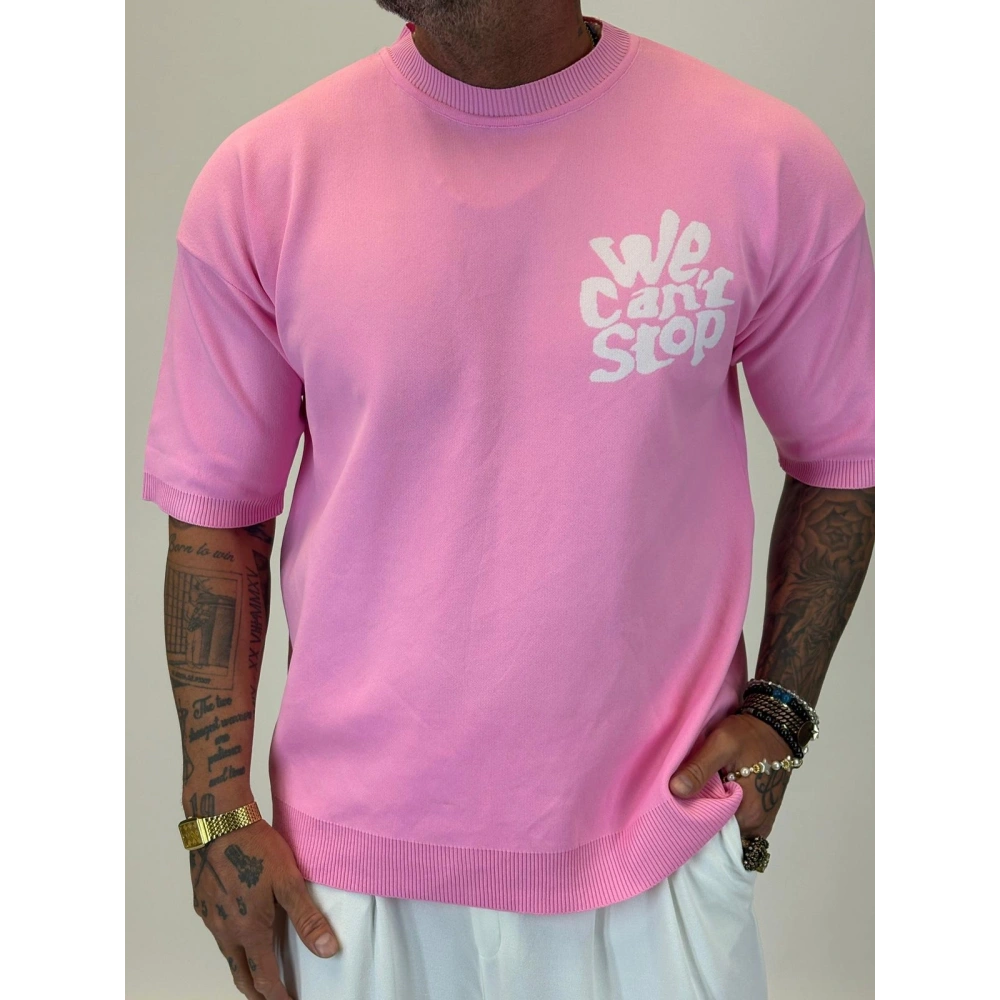 İpek Triko We Cant T-Shirt Pembe