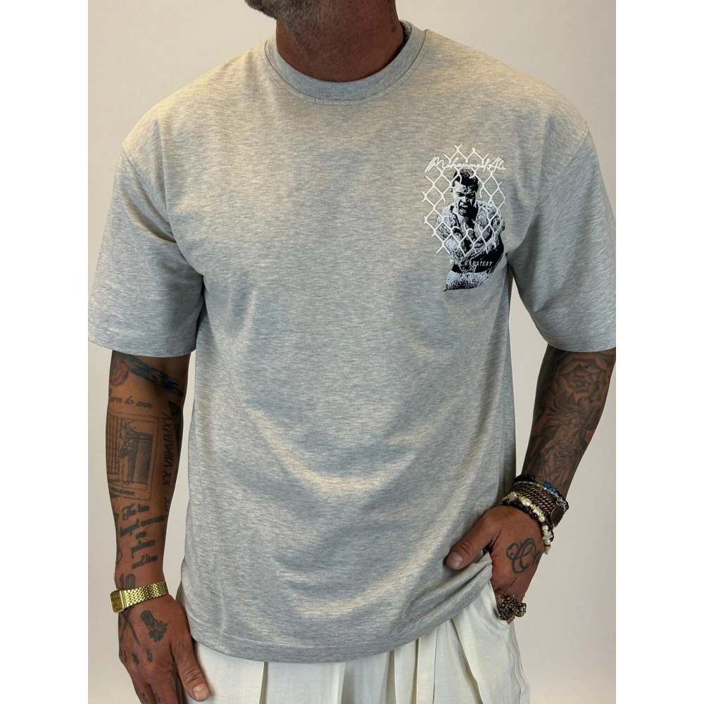 M.A Nakışlı T-Shirt Gri