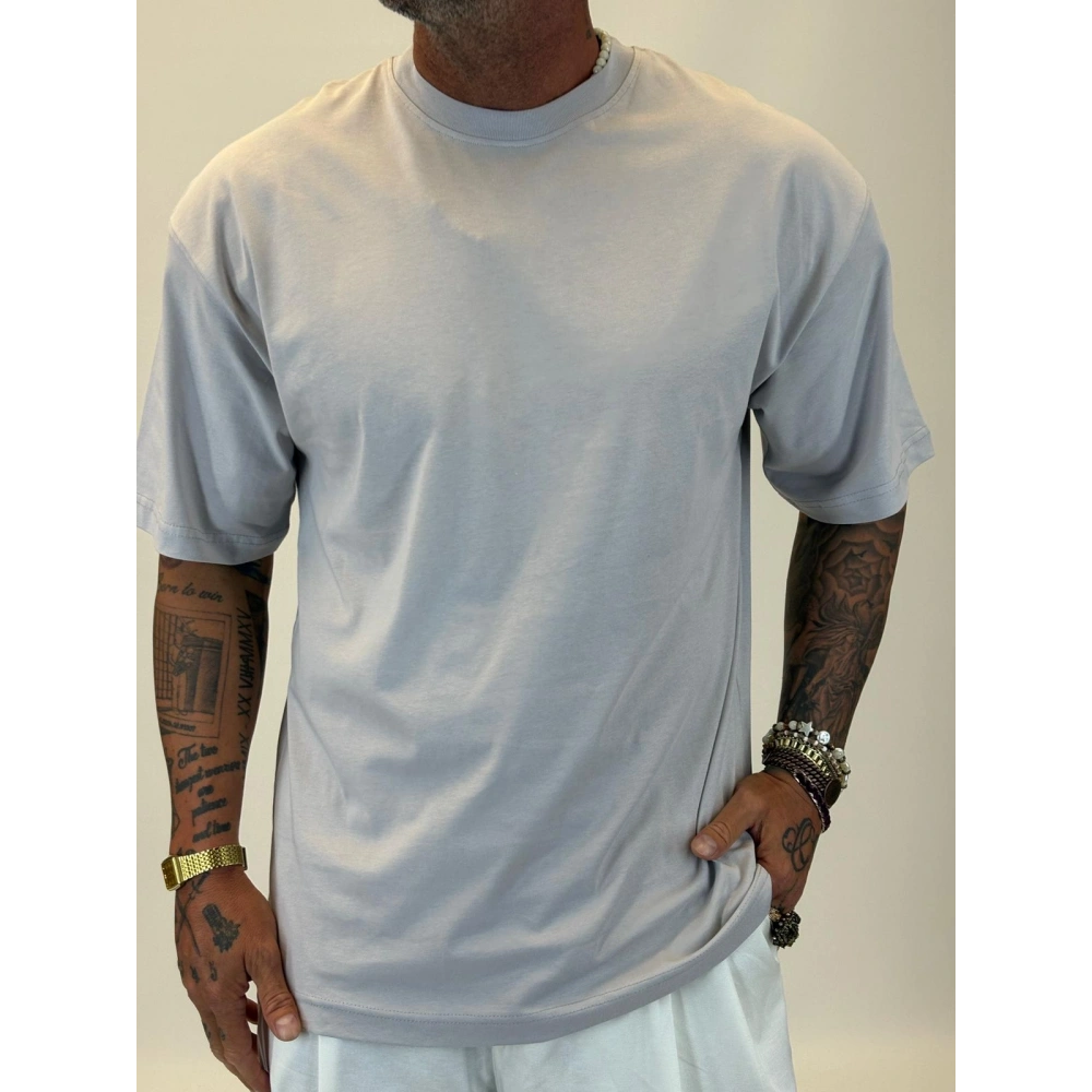 Basic Oversize T-shirt Açık Gri