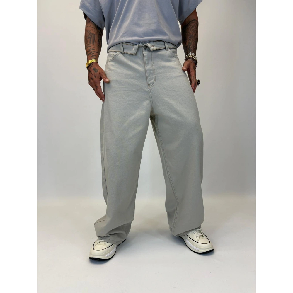 Tky Süper Baggy Yıkamalı Pantolon Gri