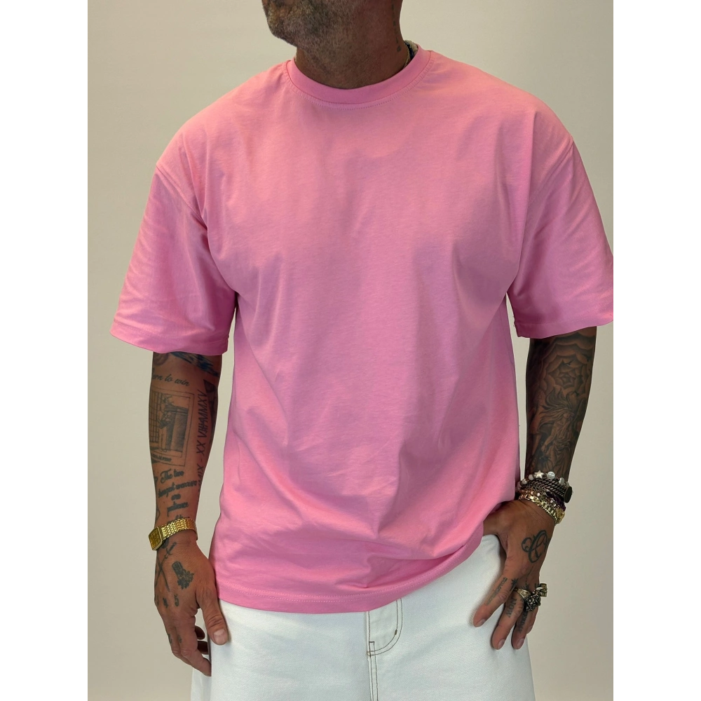 Basic Oversize T-shirt Pembe