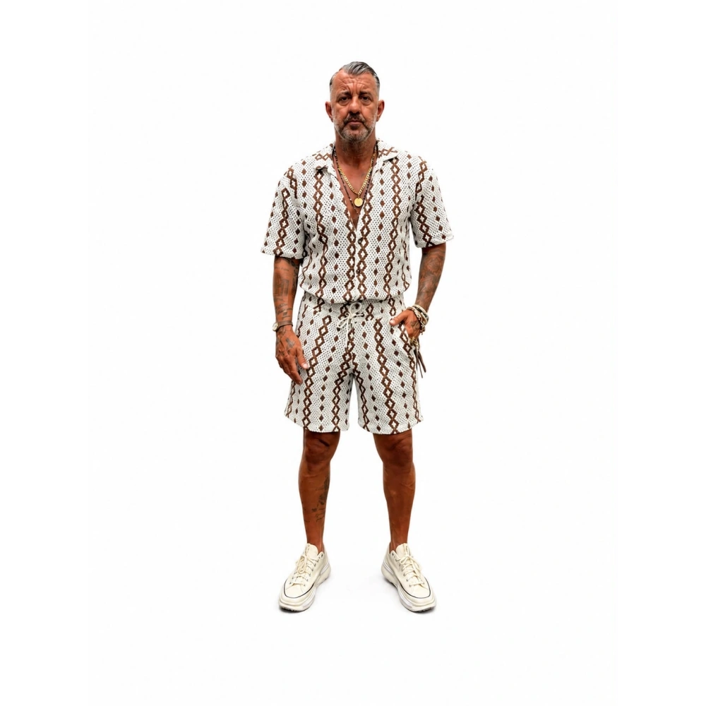 Elite Pattern Triko Takım Bej