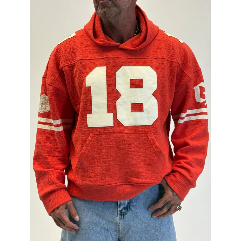 Guard 18 Nakış Detaylı Hoodie Kırmızı