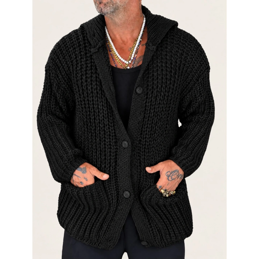 Long Knıt Cardigan Siyah