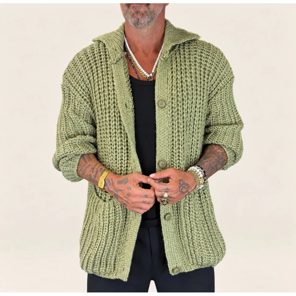 Long Knıt Cardigan Yeşil