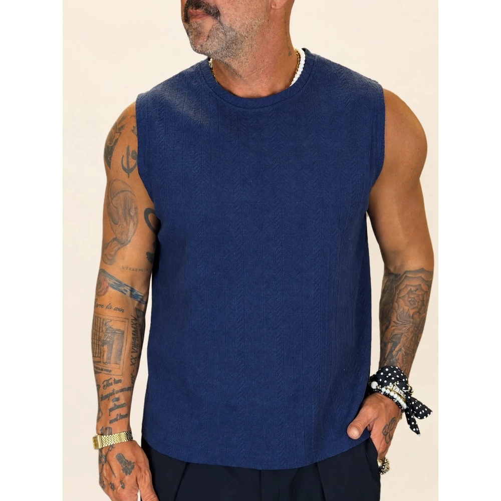 Milano Premium Dokulu T-shirt Lacivert