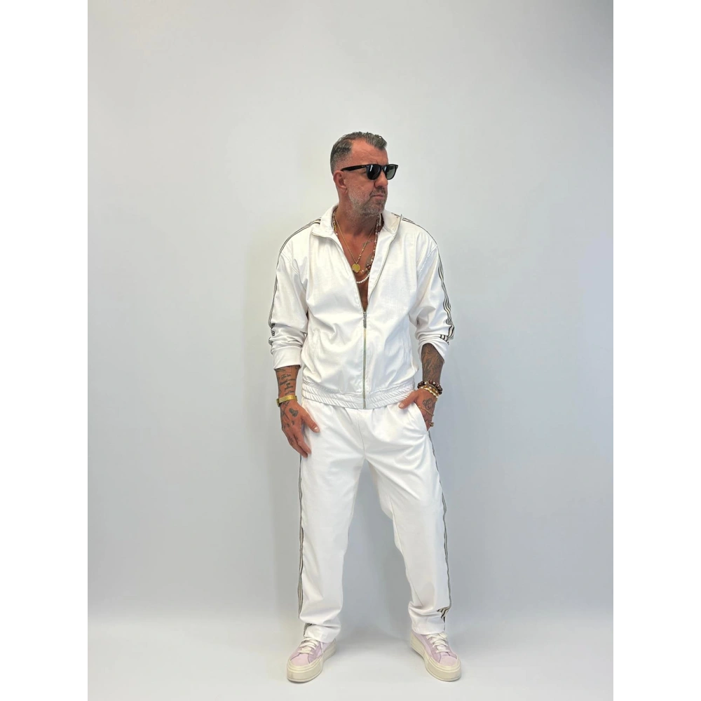 Snake Leather Deri Takım Beyaz