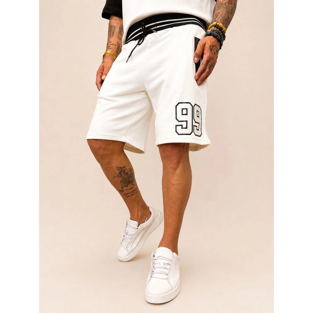 Street Style Spor Şort Beyaz