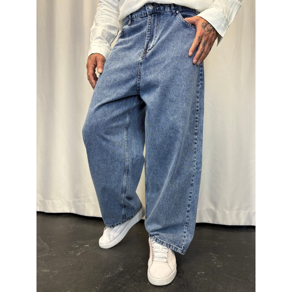 Süper Baggy Denim Pantolon Mavi