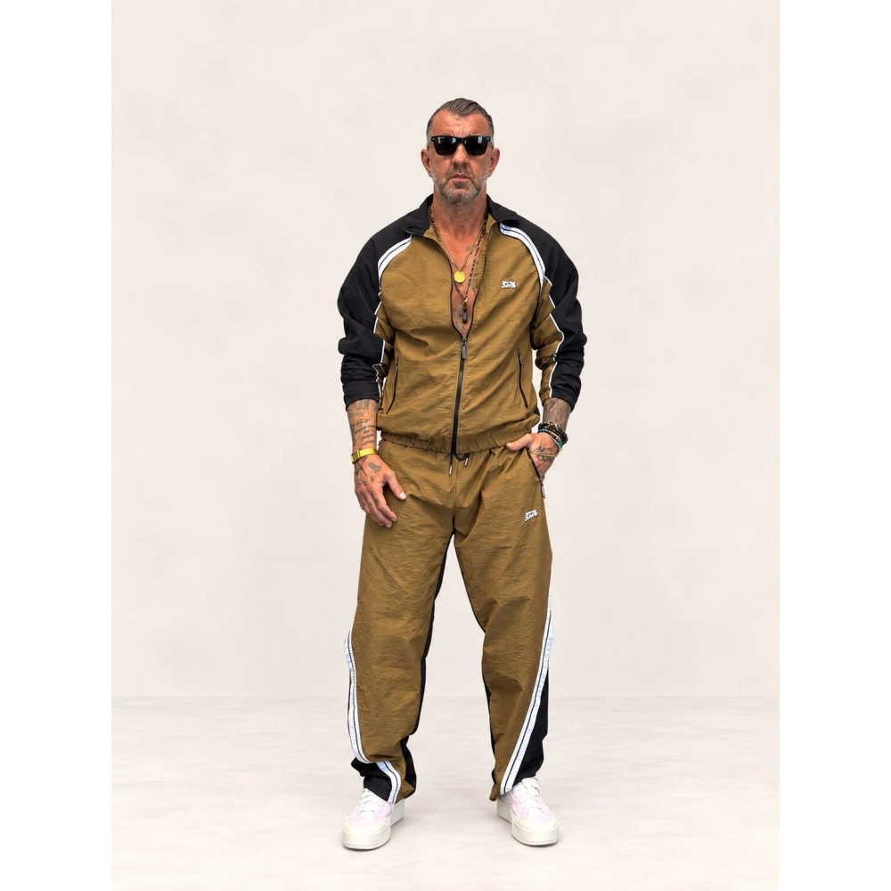 80s Vintage Şerit Detaylı Takım Camel