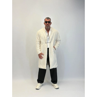 CAPO Zincir Düğme Detaylı Kaban Ekru