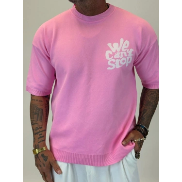İpek Triko We Cant T-Shirt Pembe