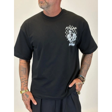 M.A Nakışlı T-Shirt Siyah