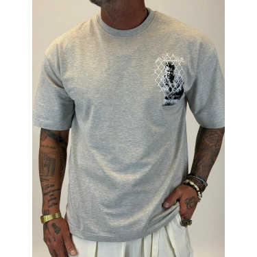 M.A Nakışlı T-Shirt Gri