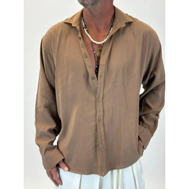 Organic Tesla Gömlek Kahverengi
