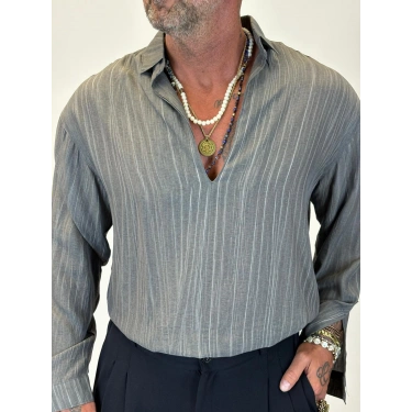 Cherry V Yaka Gömlek Antrasit