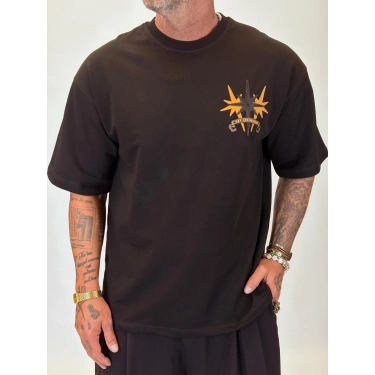 3 Stars Nakışlı T-shirt Siyah