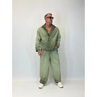 Oil Washed Takım Yeşil
