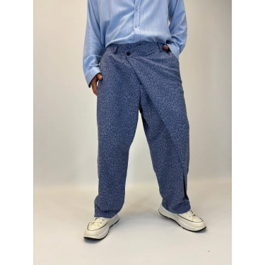 Tokyo Style Jakarlı Pantolon Lacivert