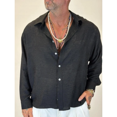 Jakarlı Tky Gömlek Siyah