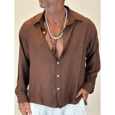 Jakarlı Tky Gömlek Kahve