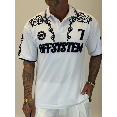 7 Off System Szn Polo Yaka T-shirt Beyaz