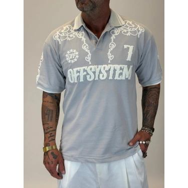 7 Off System Szn Polo Yaka T-shirt Gri