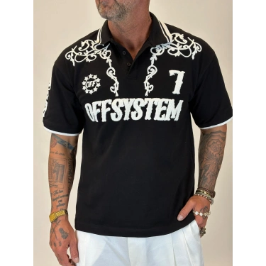 7 Off System Szn Polo Yaka T-shirt Siyah
