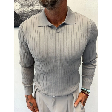 Akrilik Triko Uzun Kol Gri