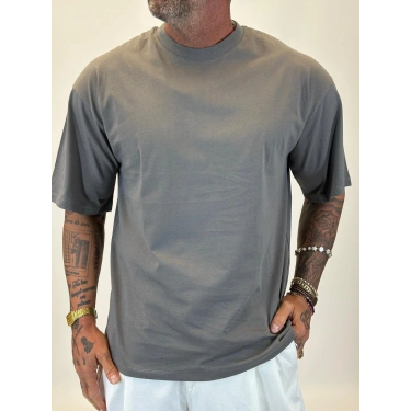 Basic Oversize T-shirt Gri