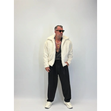 CAPO Kürklü Mont Beyaz