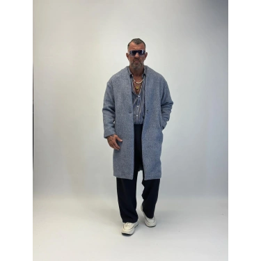 CAPO Zincir Düğme Detaylı Kaban Gri