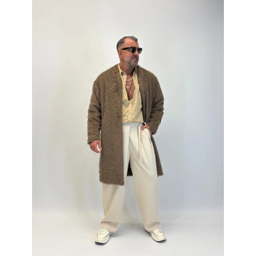 CAPO Zincir Düğme Detaylı Kaban Kahve