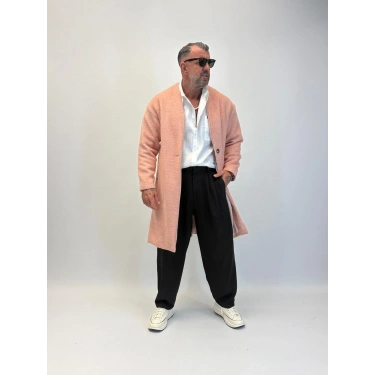 CAPO Zincir Düğme Detaylı Kaban Pudra