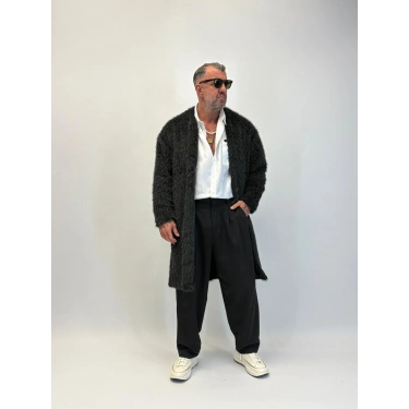 CAPO Zincir Düğme Detaylı Kaban Siyah