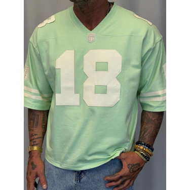 Derin Nakışlı Amerikan T-Shirt Yeşil