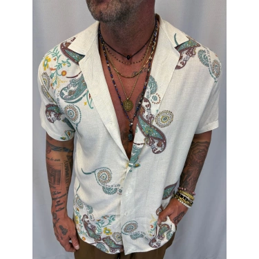 Desenli Kısa Kol Gömlek