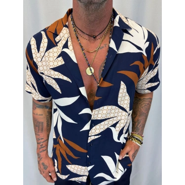 Desenli Kısa Kol Gömlek