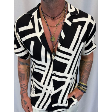 Desenli Kısa Kol Gömlek