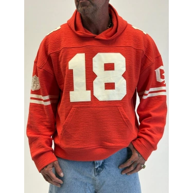 Guard 18 Nakış Detaylı Hoodie Kırmızı
