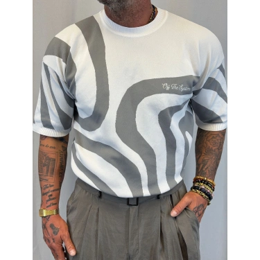 İpek Triko Dali T-Shirt Gri