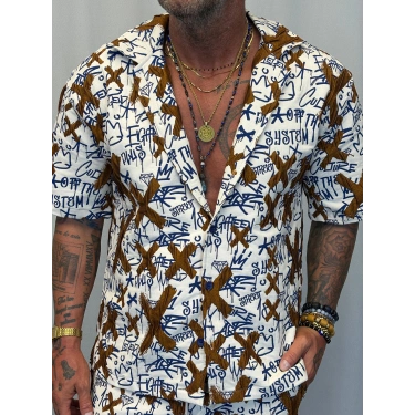 Kapitone Desenli Gömlek Kahverengi