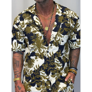 Kapitone Desenli Gömlek Yeşil