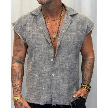 Kolsuz Denim Jakar Gömlek Antrasit