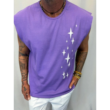 Kolsuz Penye T-Shirt Mor